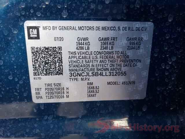 3GNCJLSB4LL312055 2020 CHEVROLET TRAX