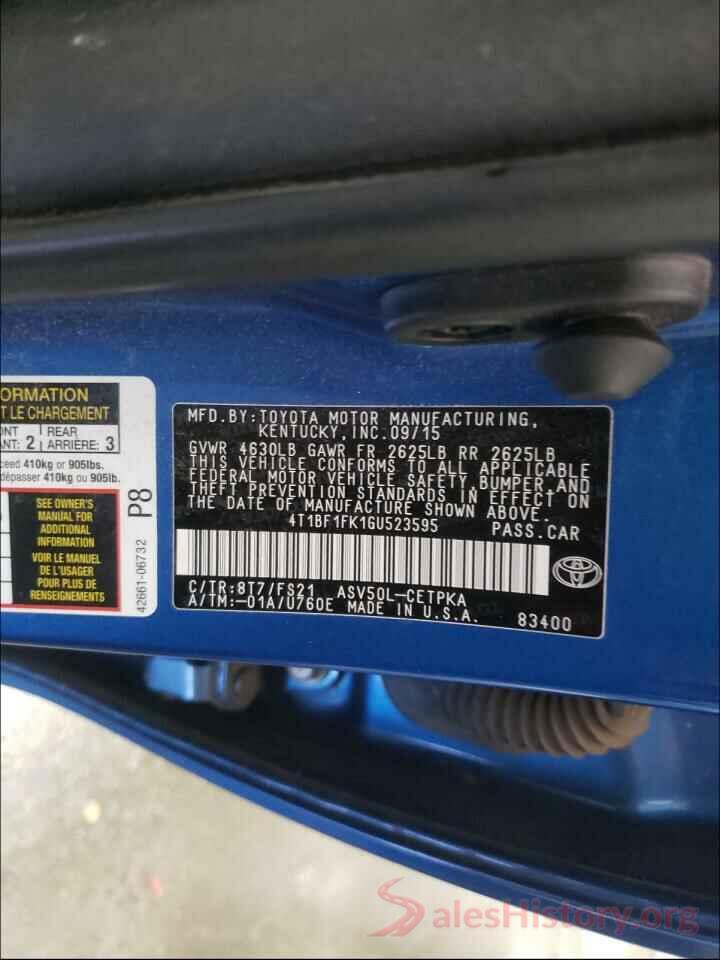 4T1BF1FK1GU523595 2016 TOYOTA CAMRY