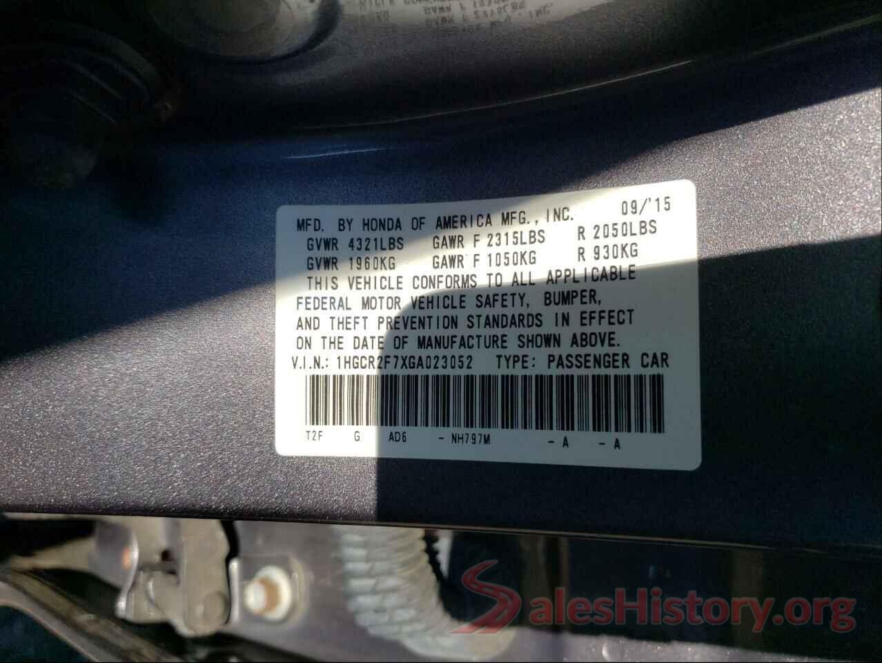 1HGCR2F7XGA023052 2016 HONDA ACCORD