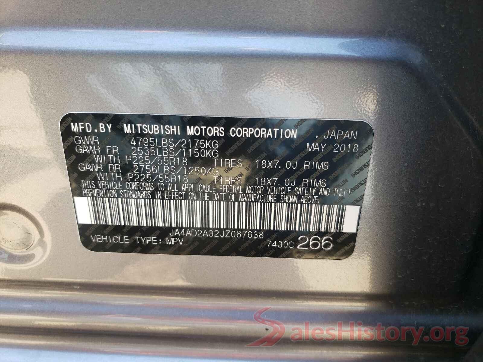 JA4AD2A32JZ067638 2018 MITSUBISHI OUTLANDER