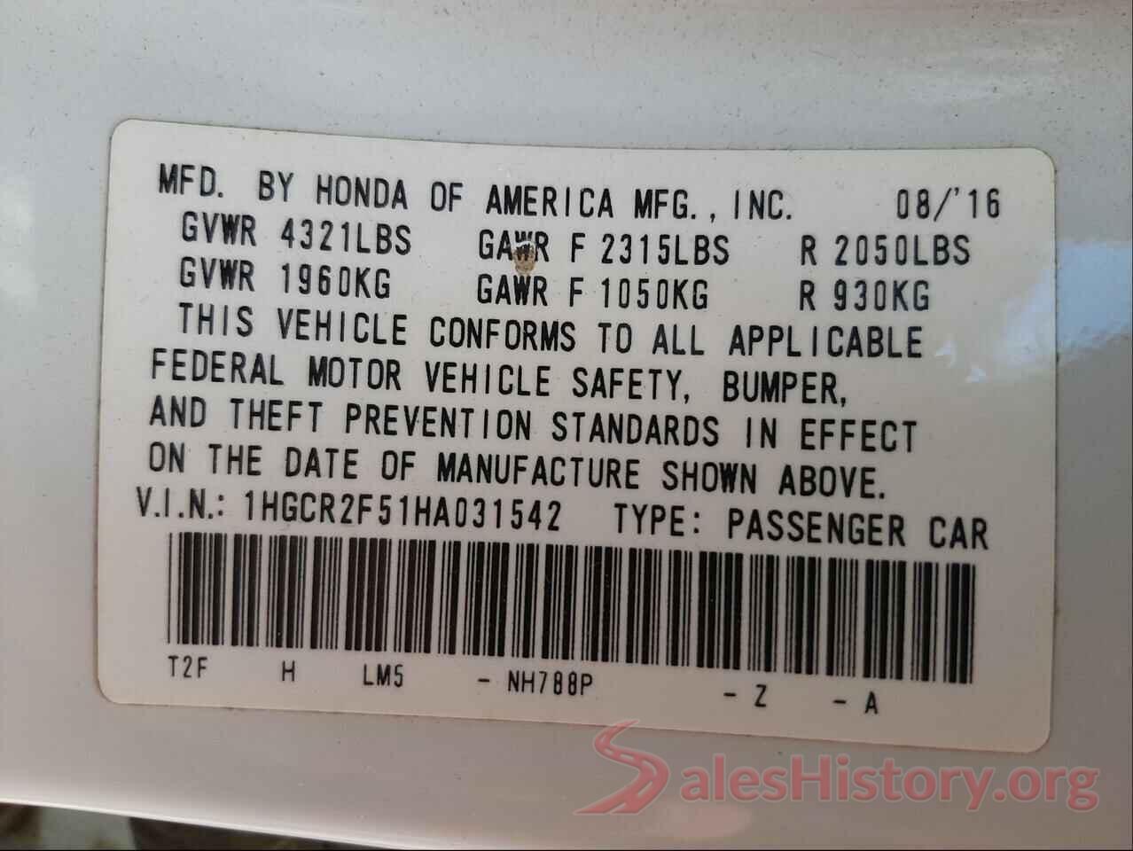 1HGCR2F51HA031542 2017 HONDA ACCORD