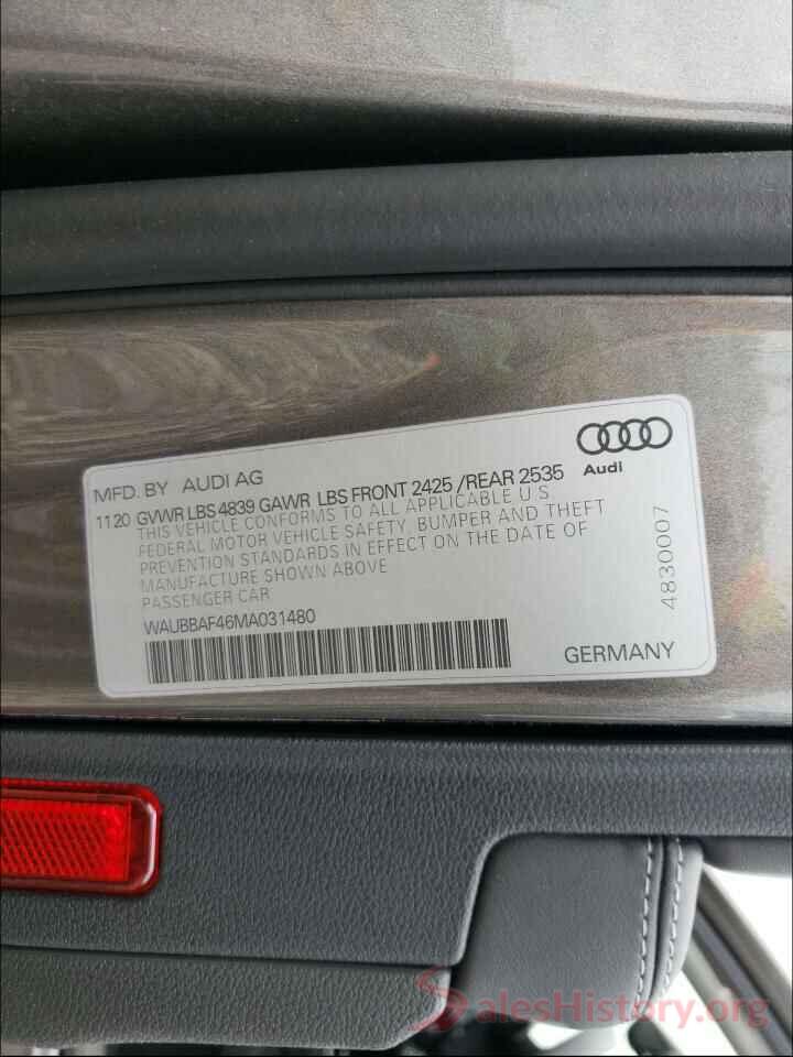 WAUBBAF46MA031480 2021 AUDI ALL OTHER