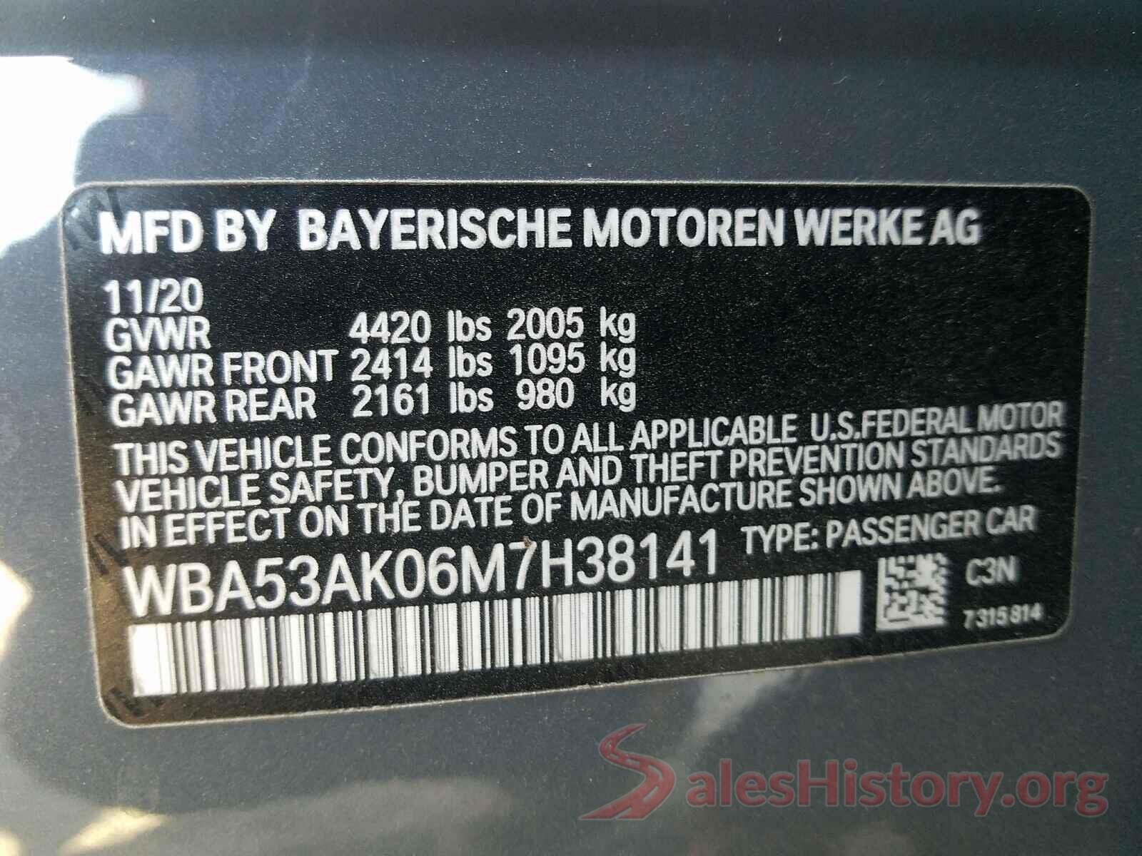 WBA53AK06M7H38141 2021 BMW 2 SERIES