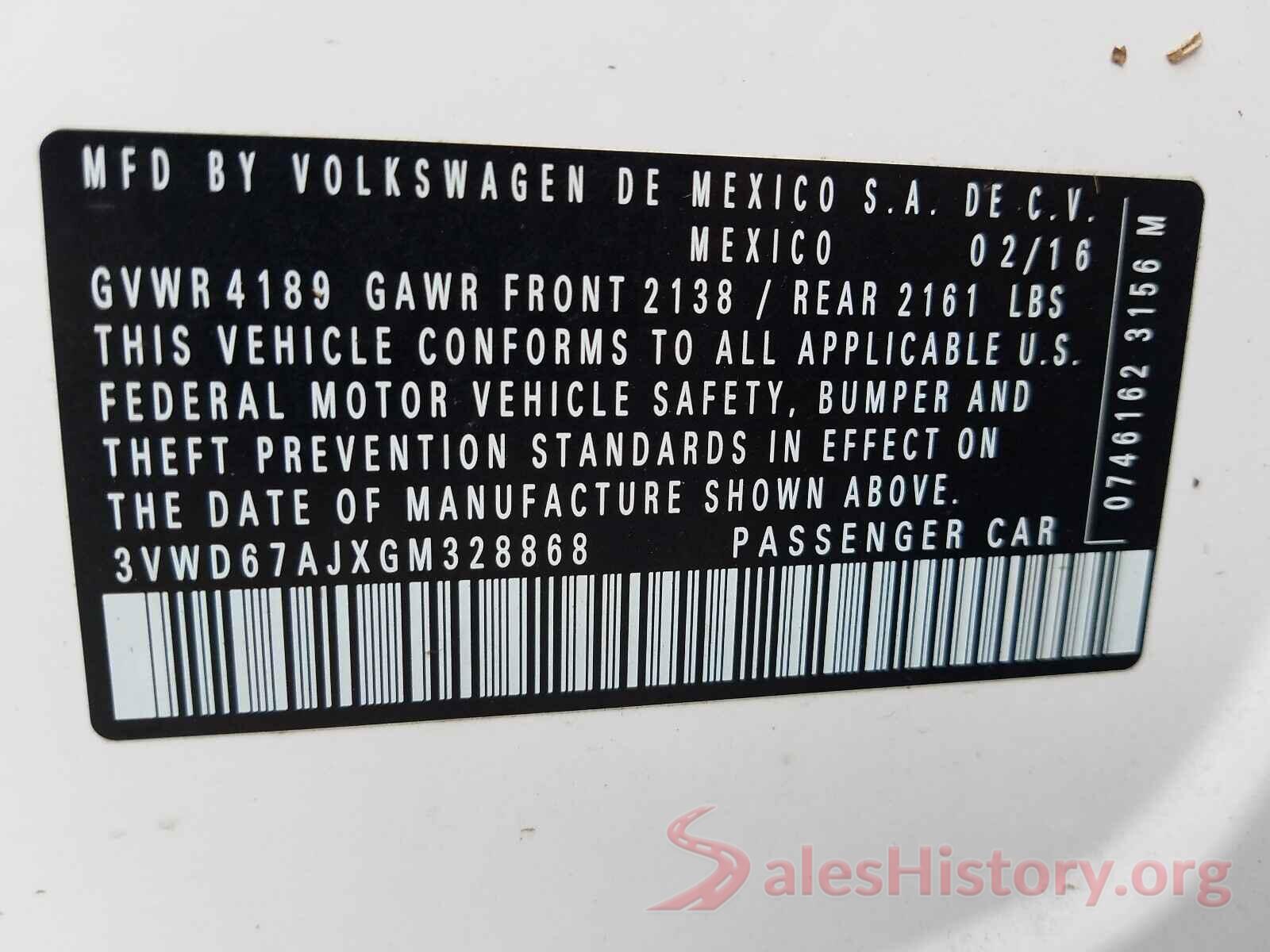 3VWD67AJXGM328868 2016 VOLKSWAGEN JETTA