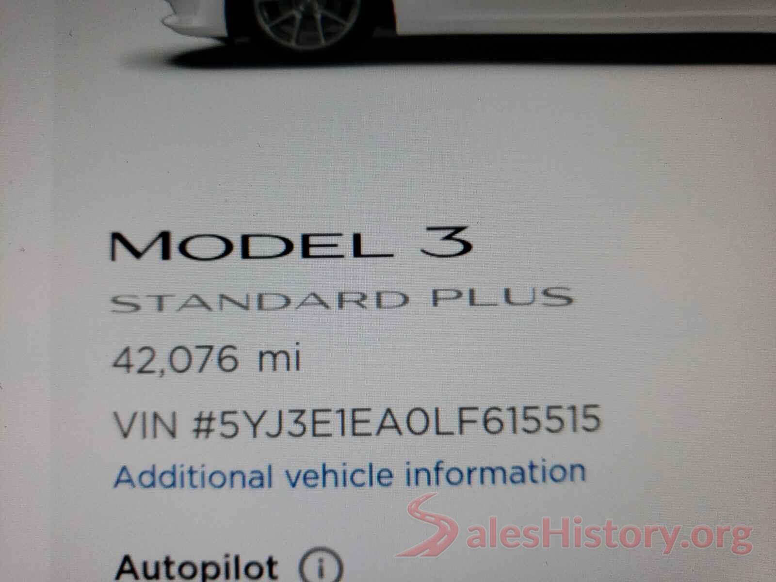 5YJ3E1EA0LF615515 2020 TESLA MODEL 3