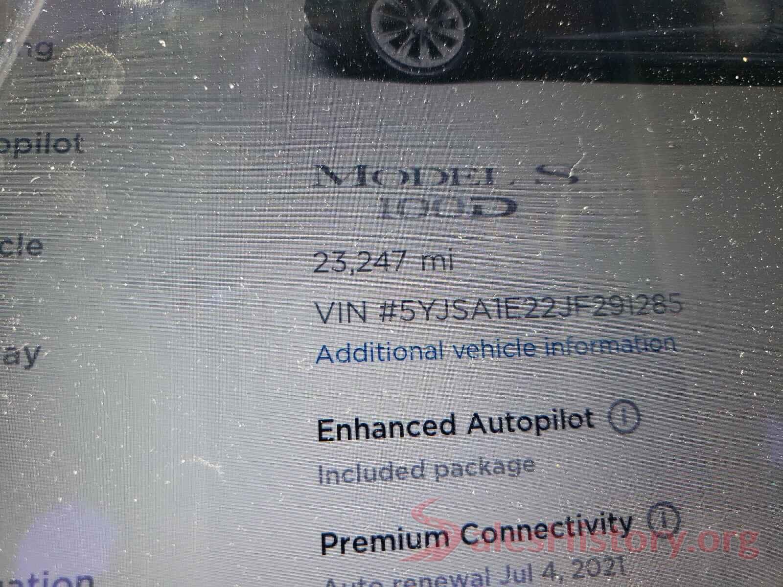 5YJSA1E22JF291285 2018 TESLA MODEL S