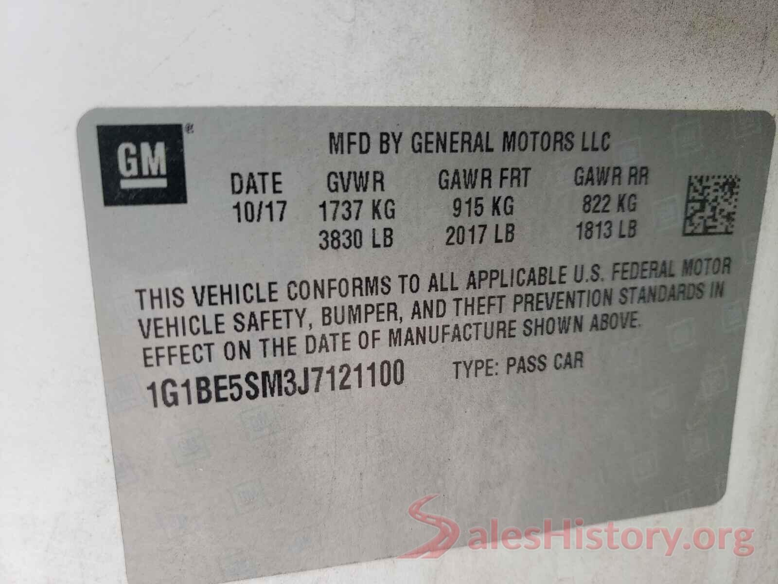 1G1BE5SM3J7121100 2018 CHEVROLET CRUZE