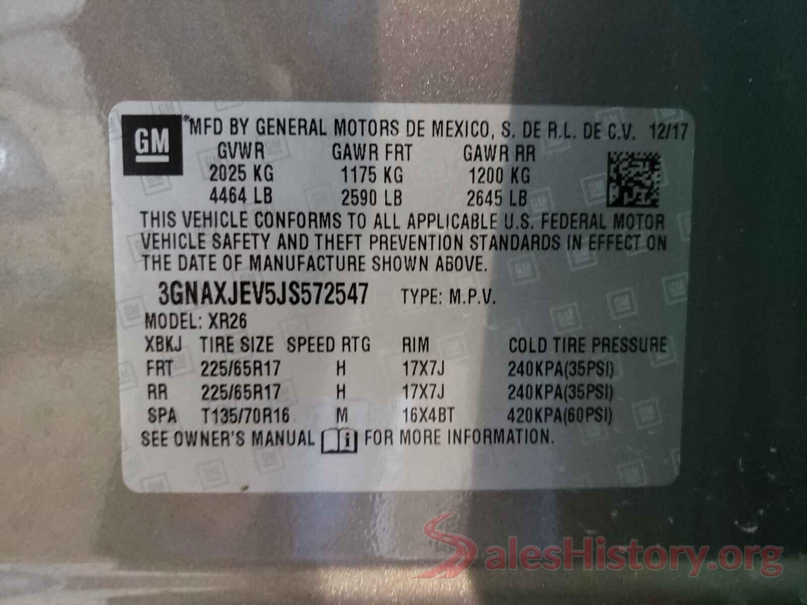 3GNAXJEV5JS572547 2018 CHEVROLET EQUINOX