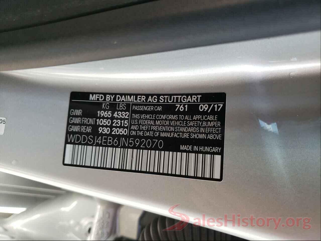 WDDSJ4EB6JN592070 2018 MERCEDES-BENZ C CLASS