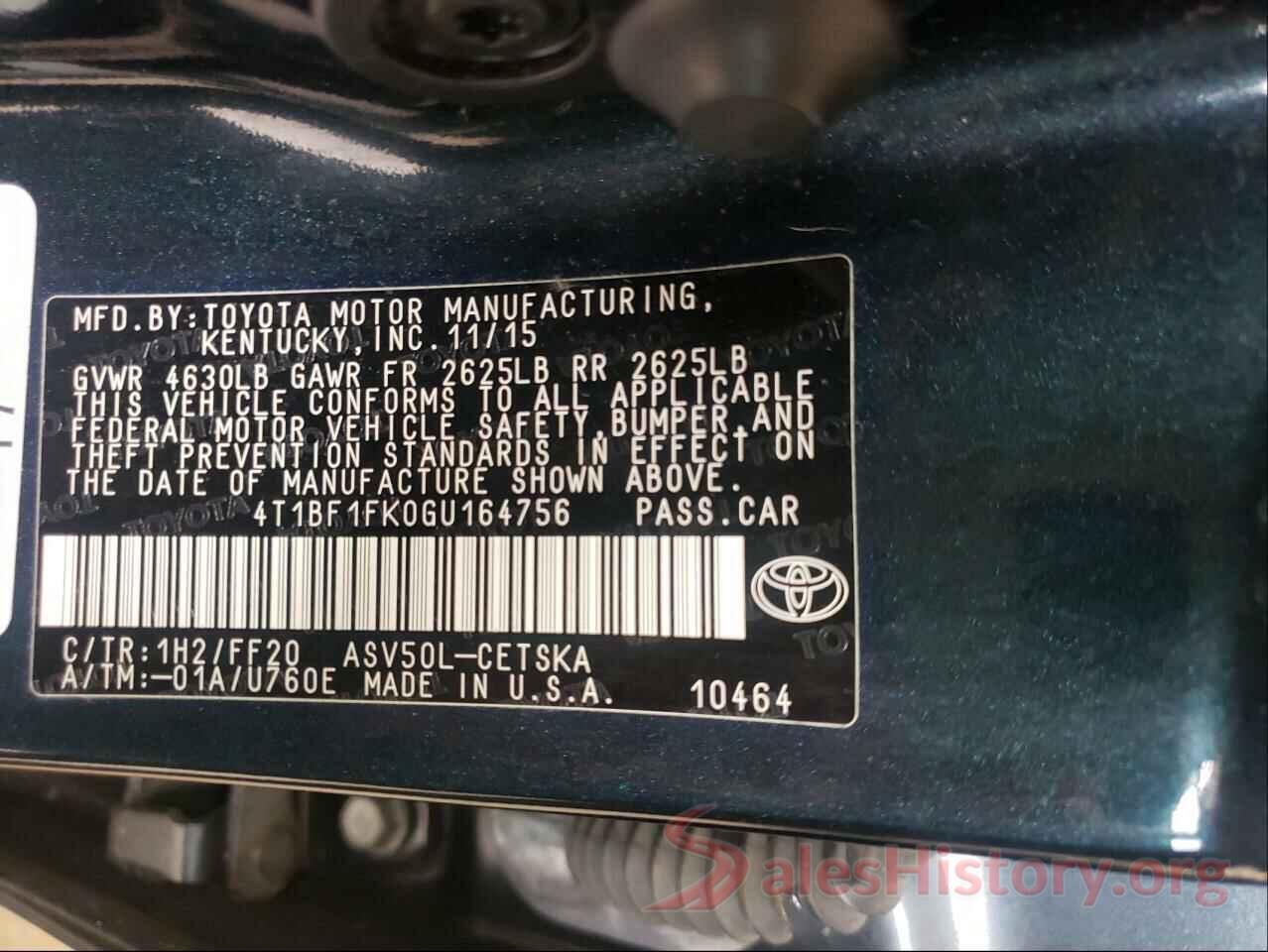 4T1BF1FK0GU164756 2016 TOYOTA CAMRY