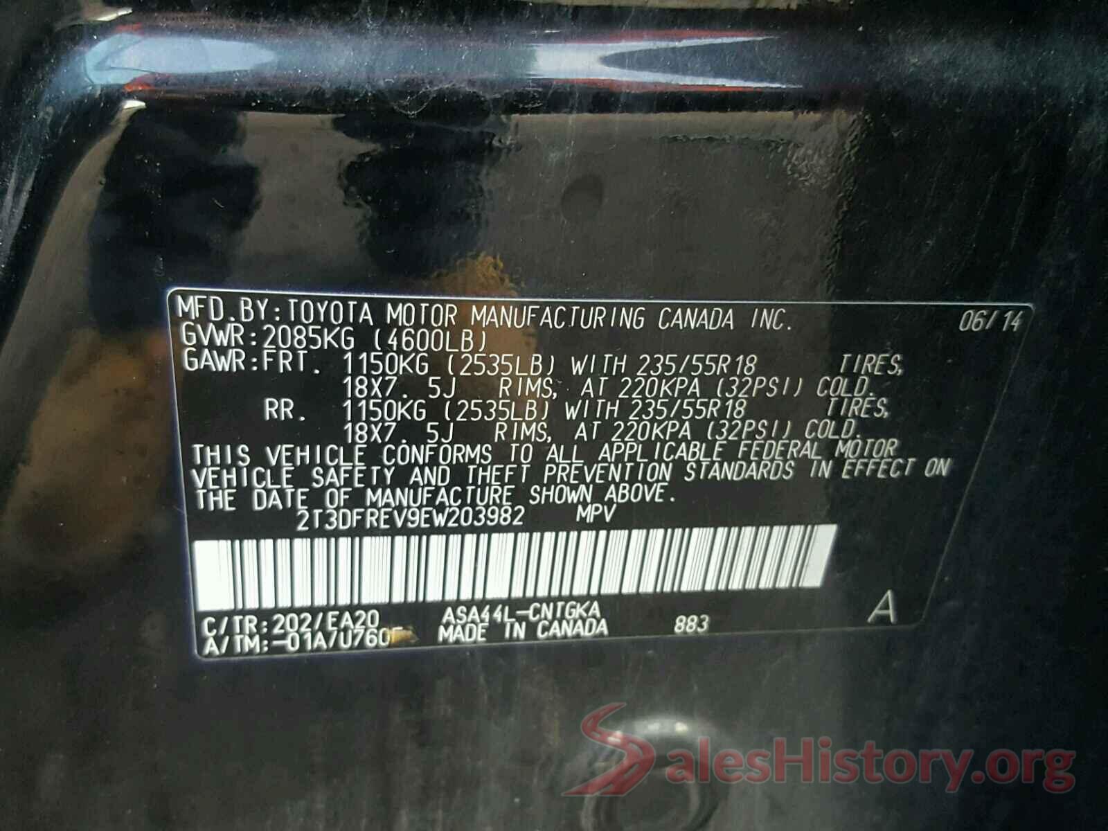 2T3DFREV9EW203982 2014 TOYOTA RAV4