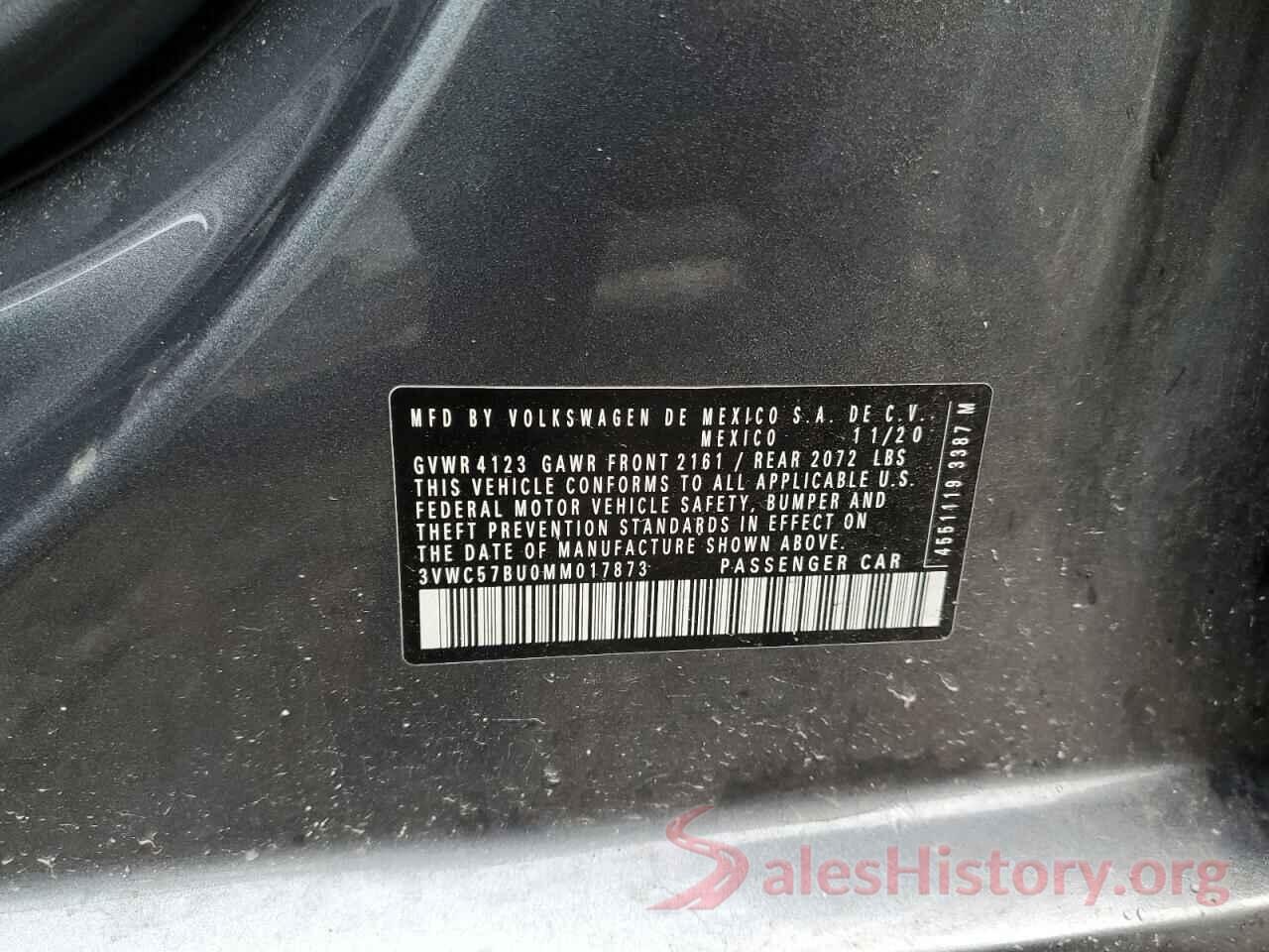 3VWC57BU0MM017873 2021 VOLKSWAGEN JETTA