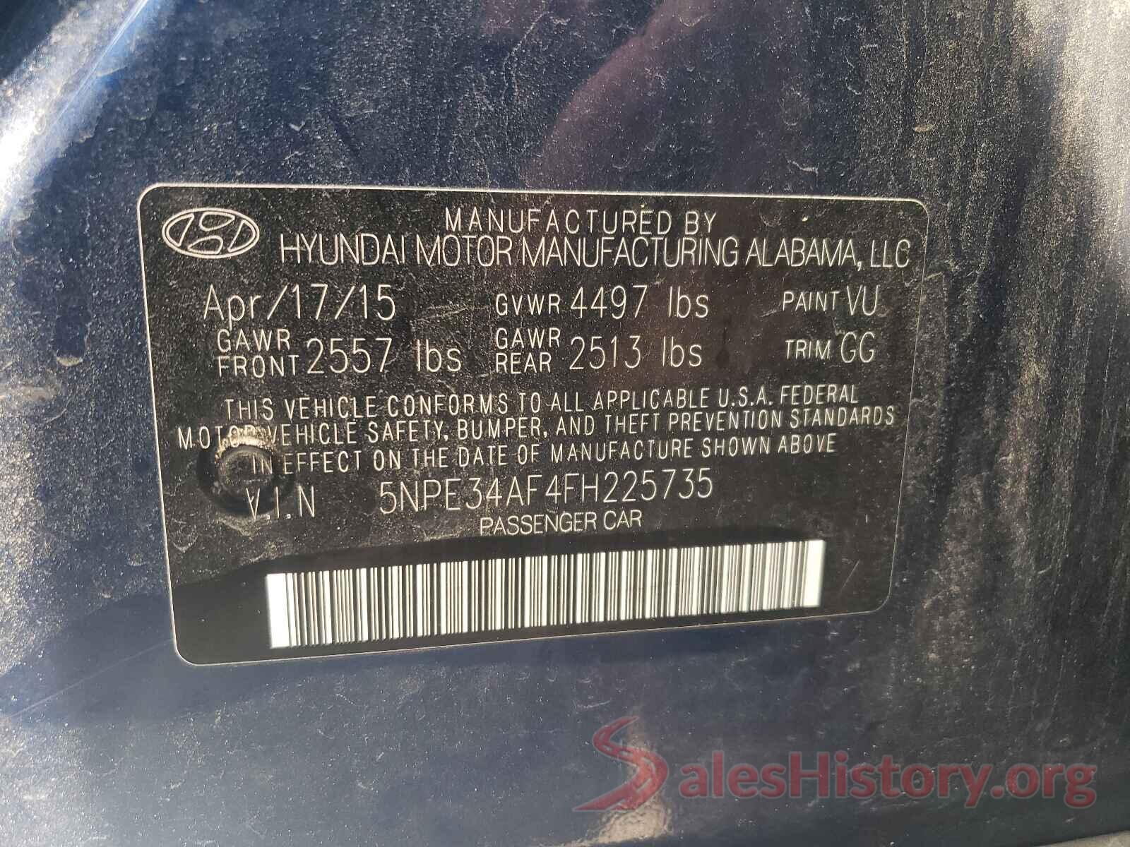 5NPE34AF4FH225735 2015 HYUNDAI SONATA