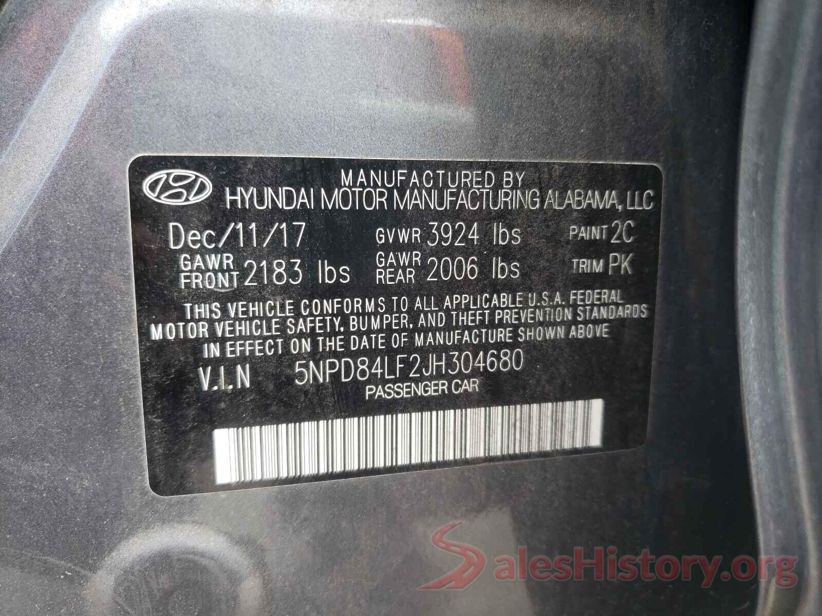 5NPD84LF2JH304680 2018 HYUNDAI ELANTRA