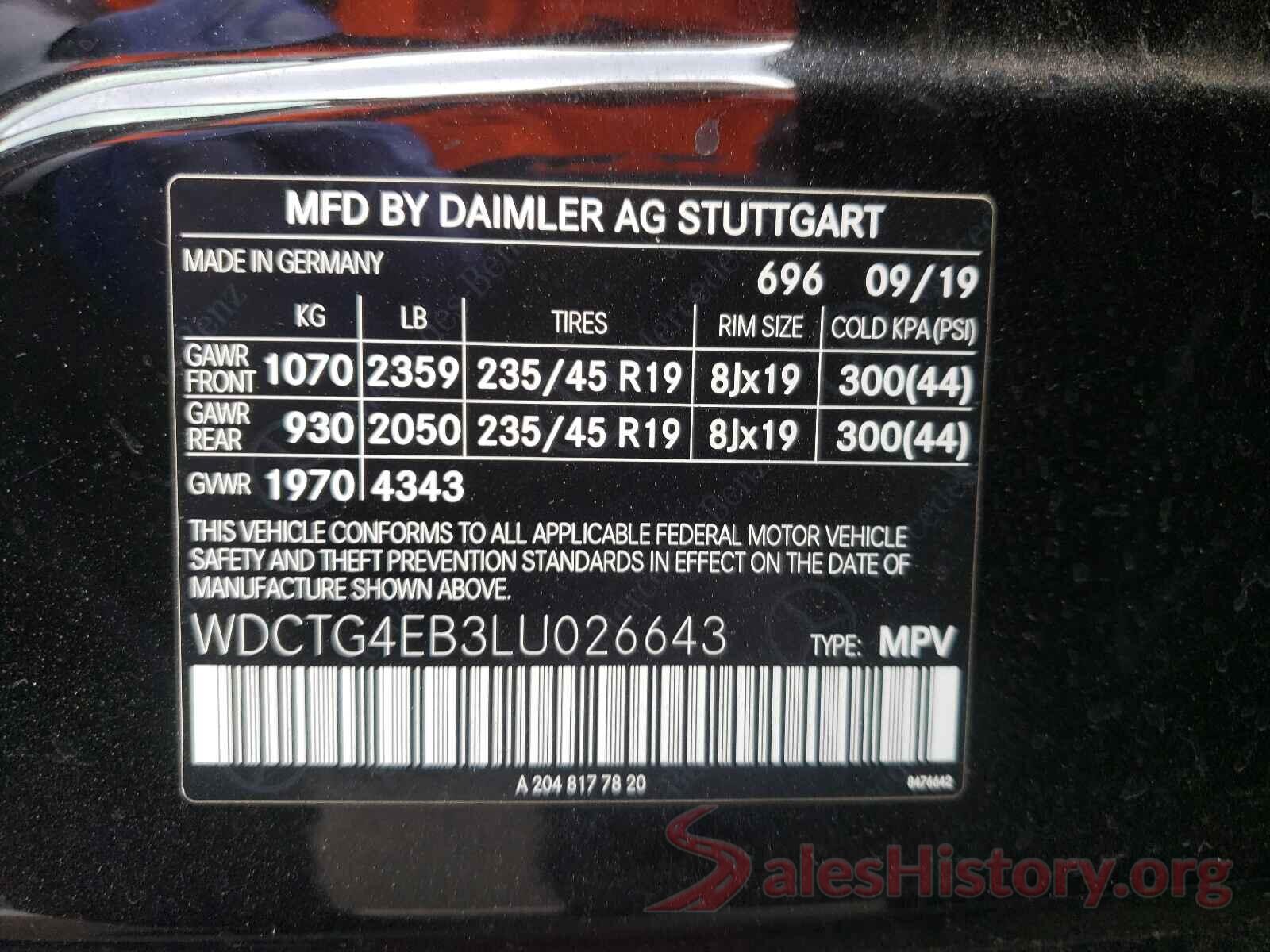 WDCTG4EB3LU026643 2020 MERCEDES-BENZ GLA-CLASS