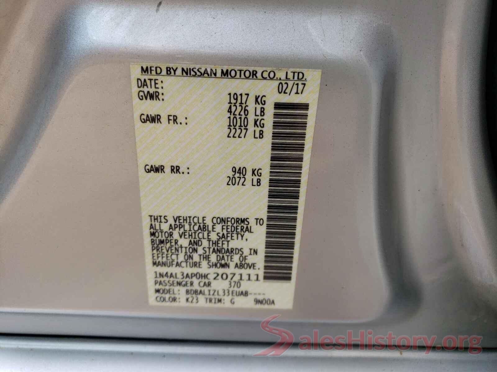 1N4AL3AP0HC207111 2017 NISSAN ALTIMA