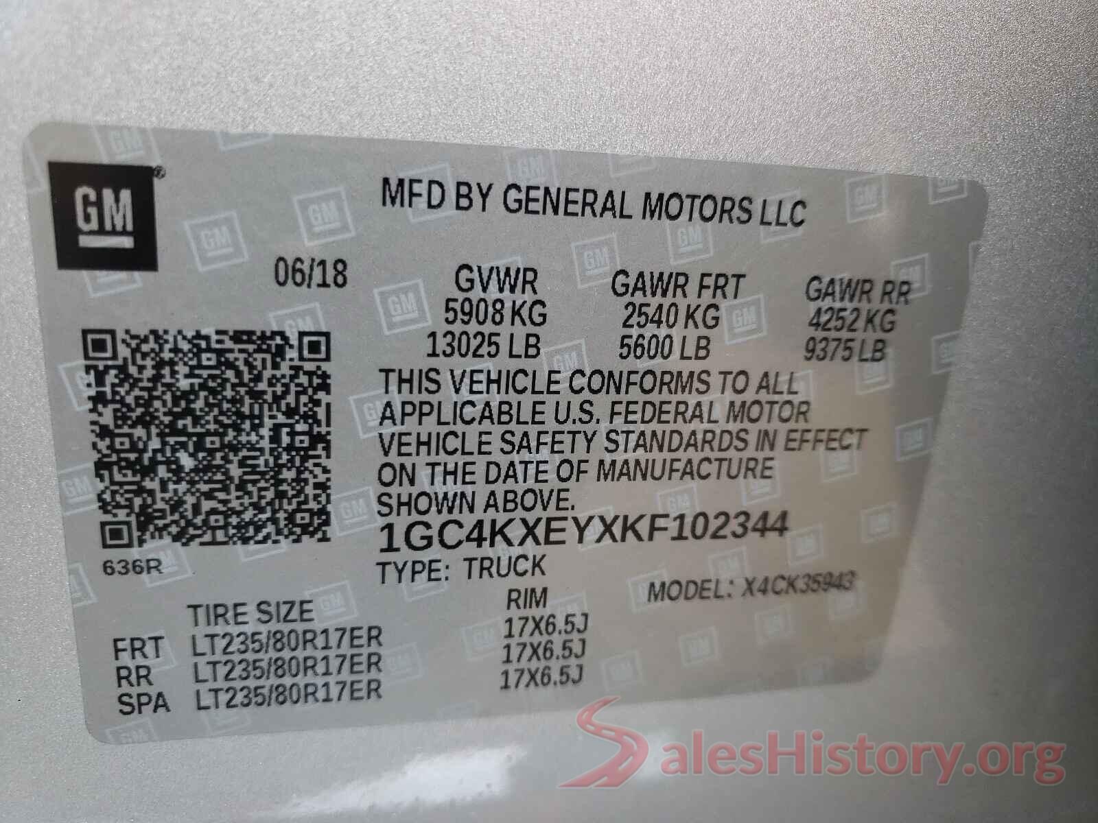 1GC4KXEYXKF102344 2019 CHEVROLET SILVERADO