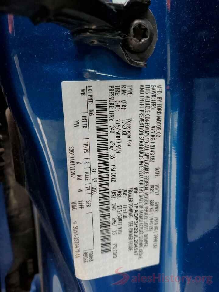 1FADP3H29JL204547 2018 FORD FOCUS