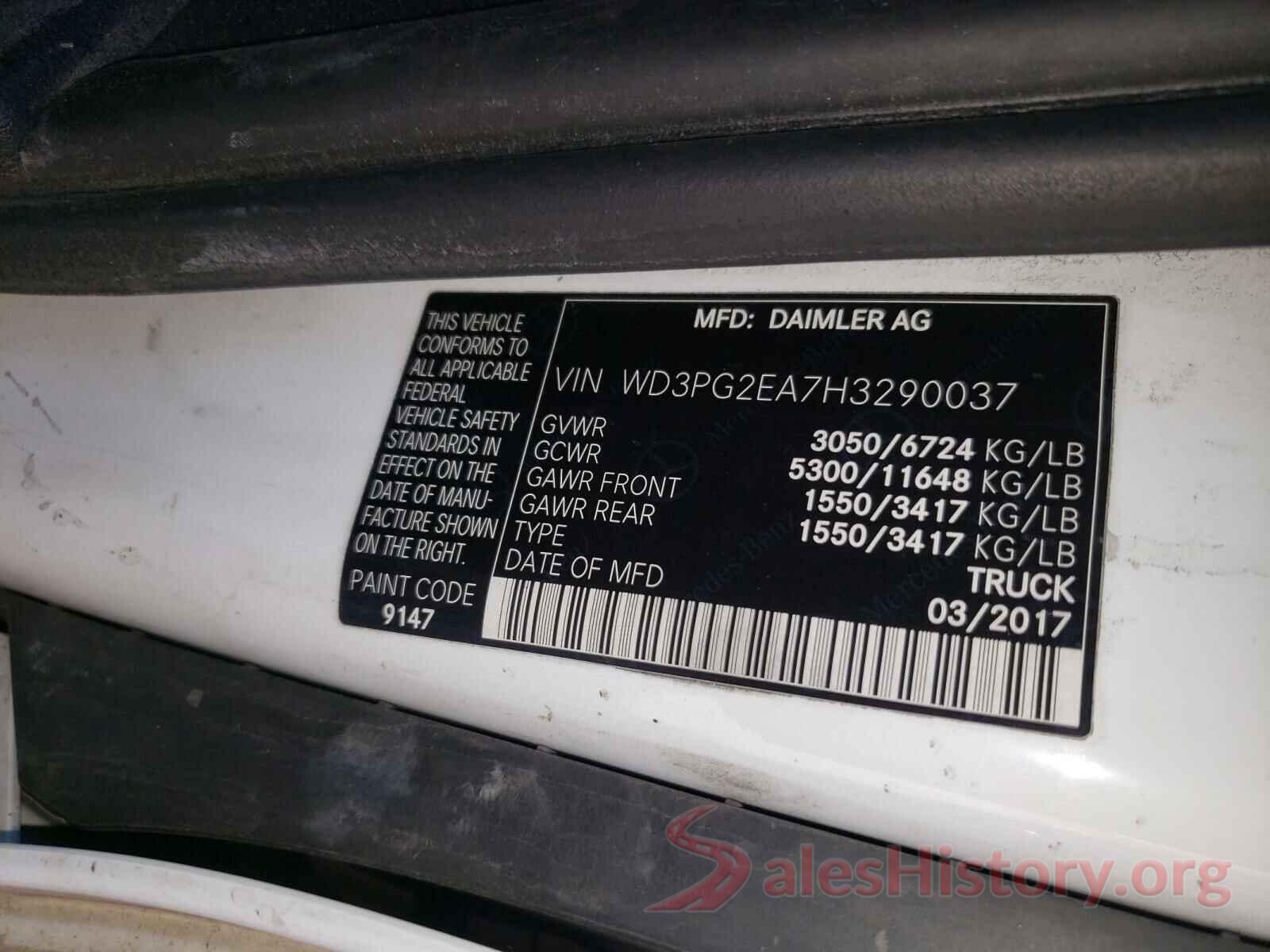 WD3PG2EA7H3290037 2017 MERCEDES-BENZ ALL OTHER