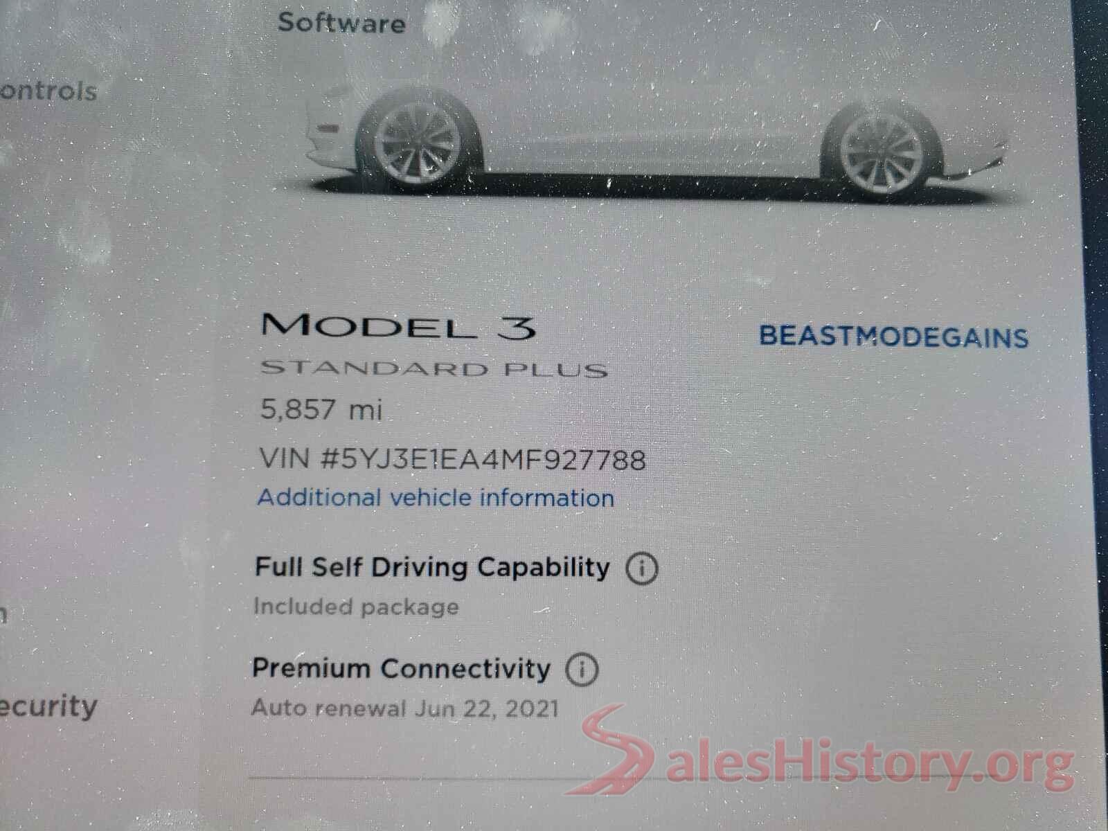 5YJ3E1EA4MF927788 2021 TESLA MODEL 3