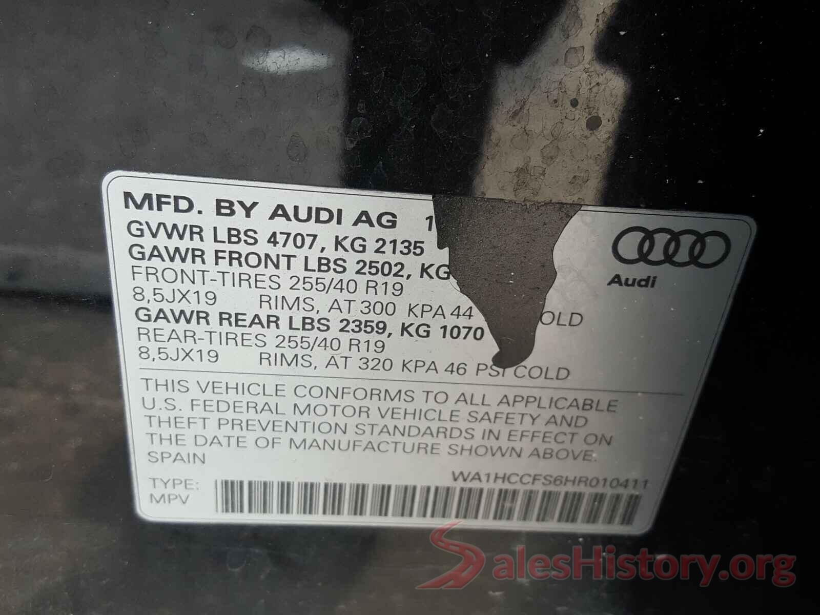 WA1HCCFS6HR010411 2017 AUDI Q3