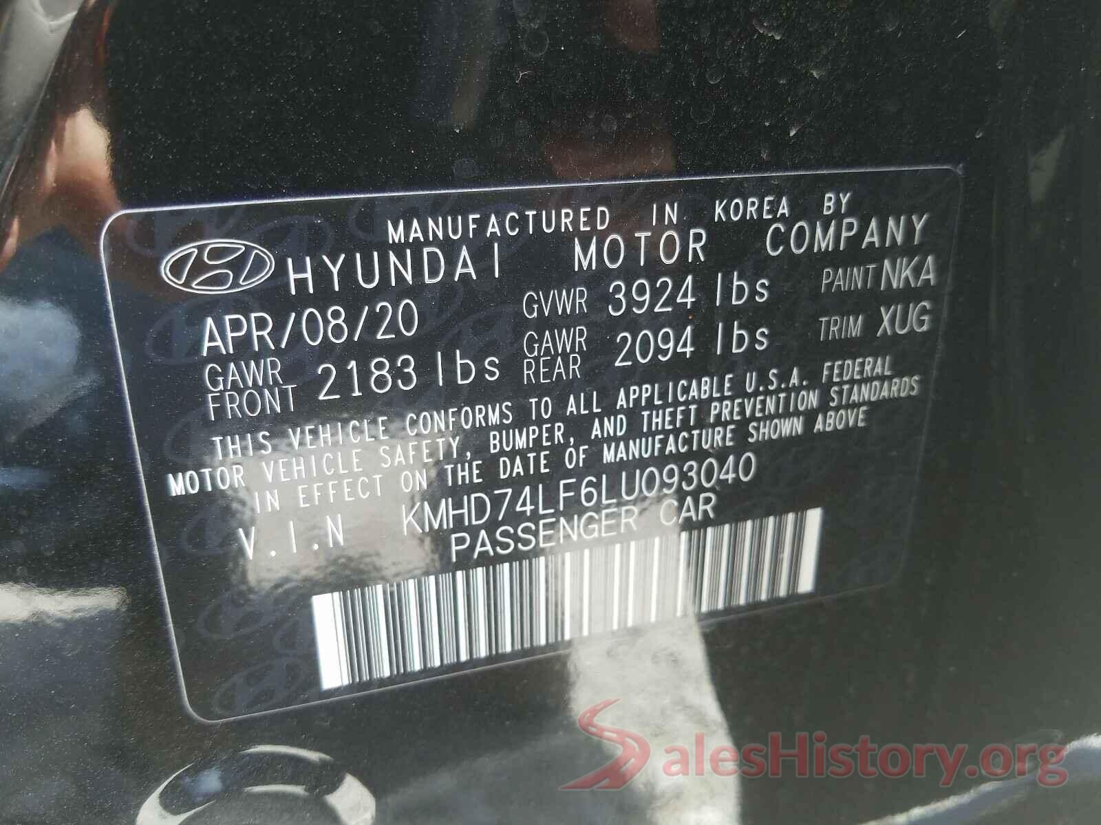 KMHD74LF6LU093040 2020 HYUNDAI ELANTRA