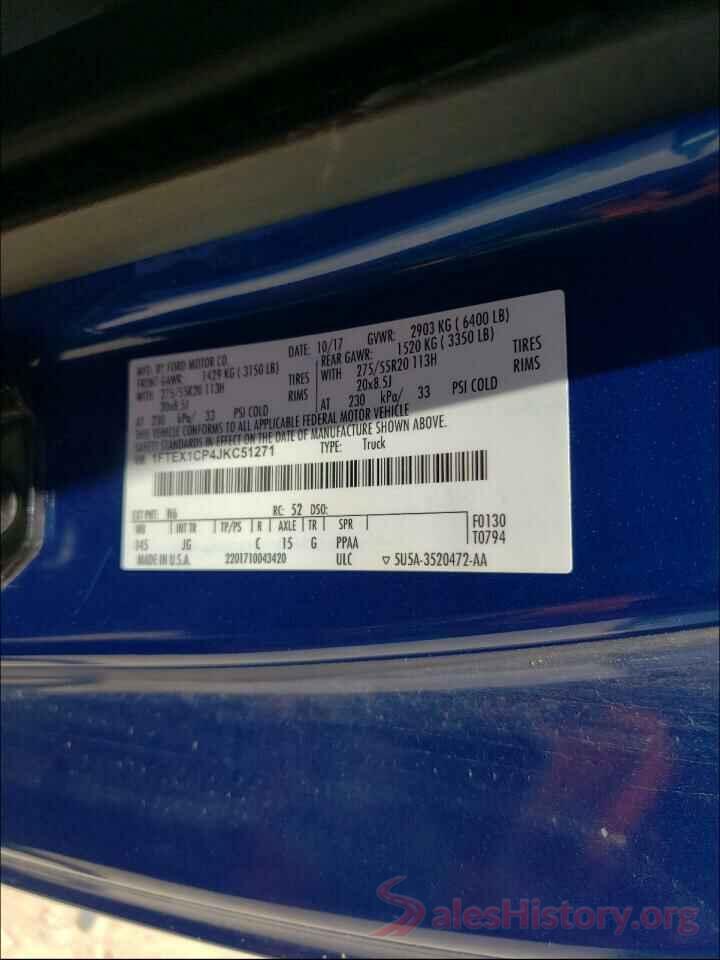 1FTEX1CP4JKC51271 2018 FORD F150