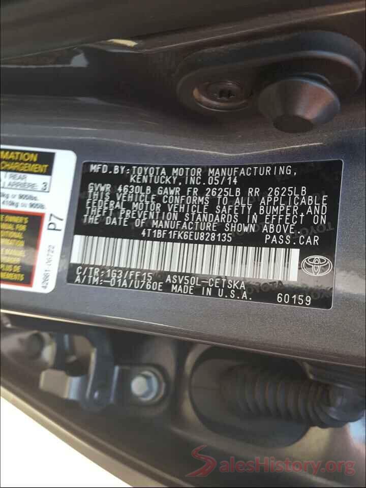 4T1BF1FK6EU828135 2014 TOYOTA CAMRY