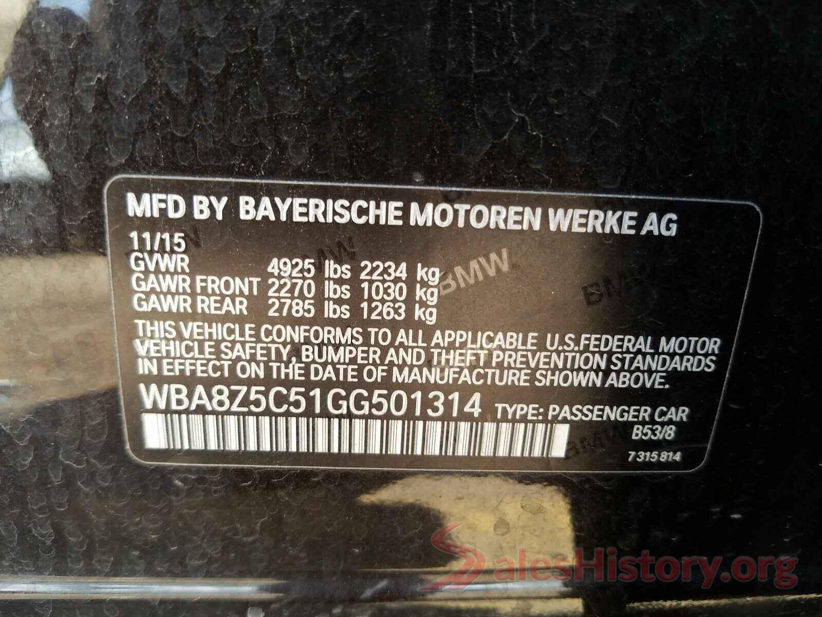 WBA8Z5C51GG501314 2016 BMW 3 SERIES