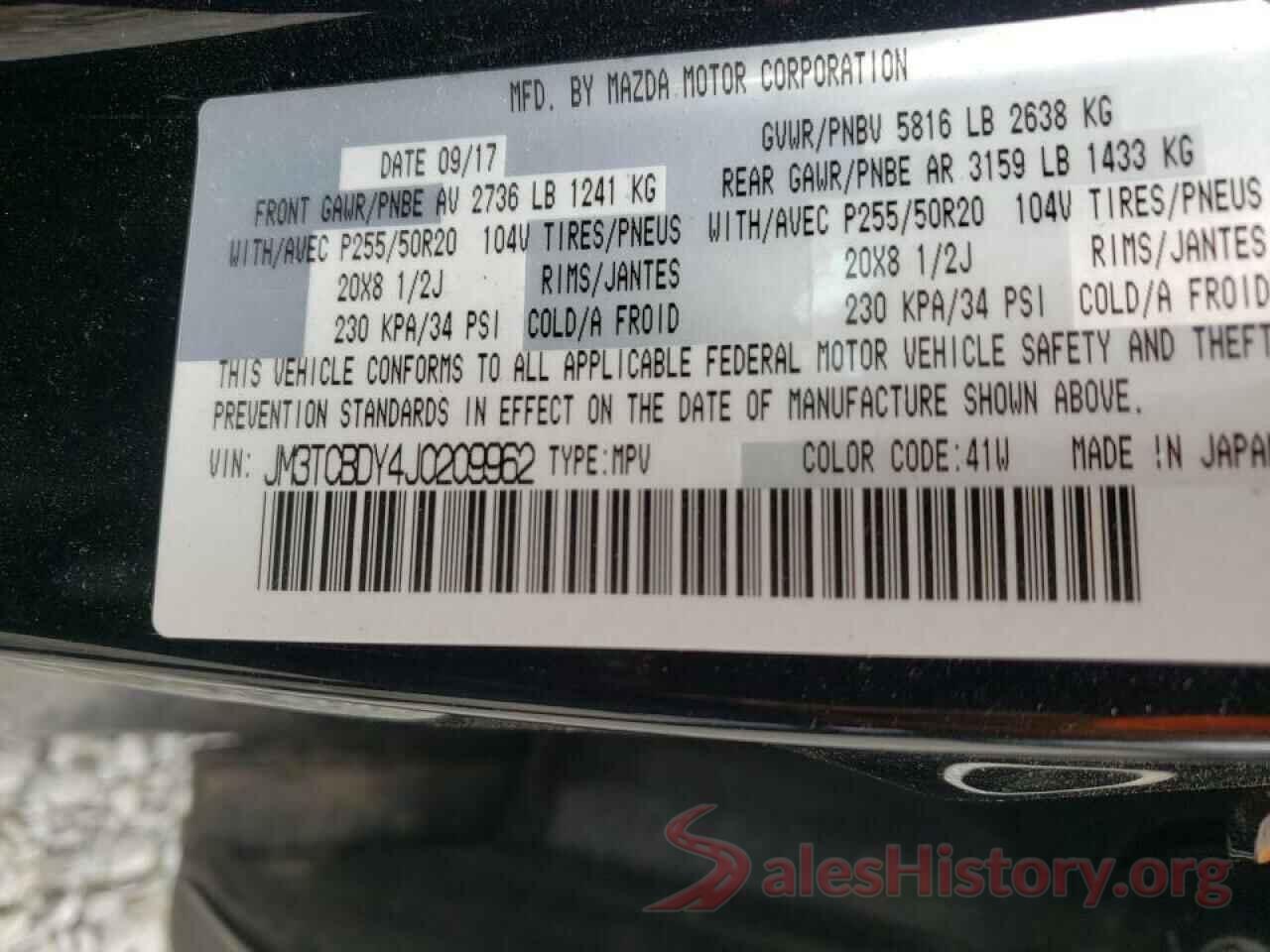 JM3TCBDY4J0209962 2018 MAZDA CX-9