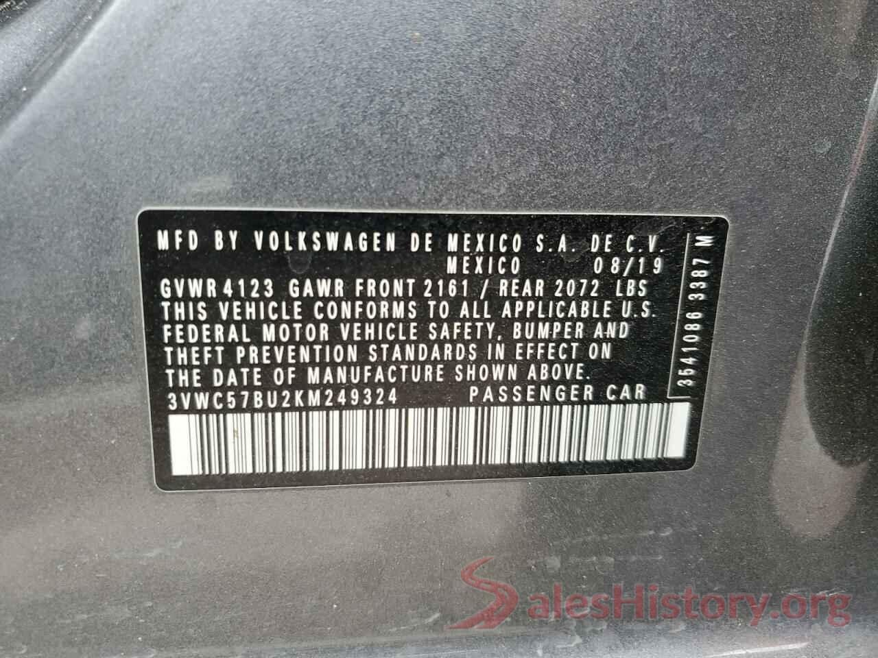 3VWC57BU2KM249324 2019 VOLKSWAGEN JETTA