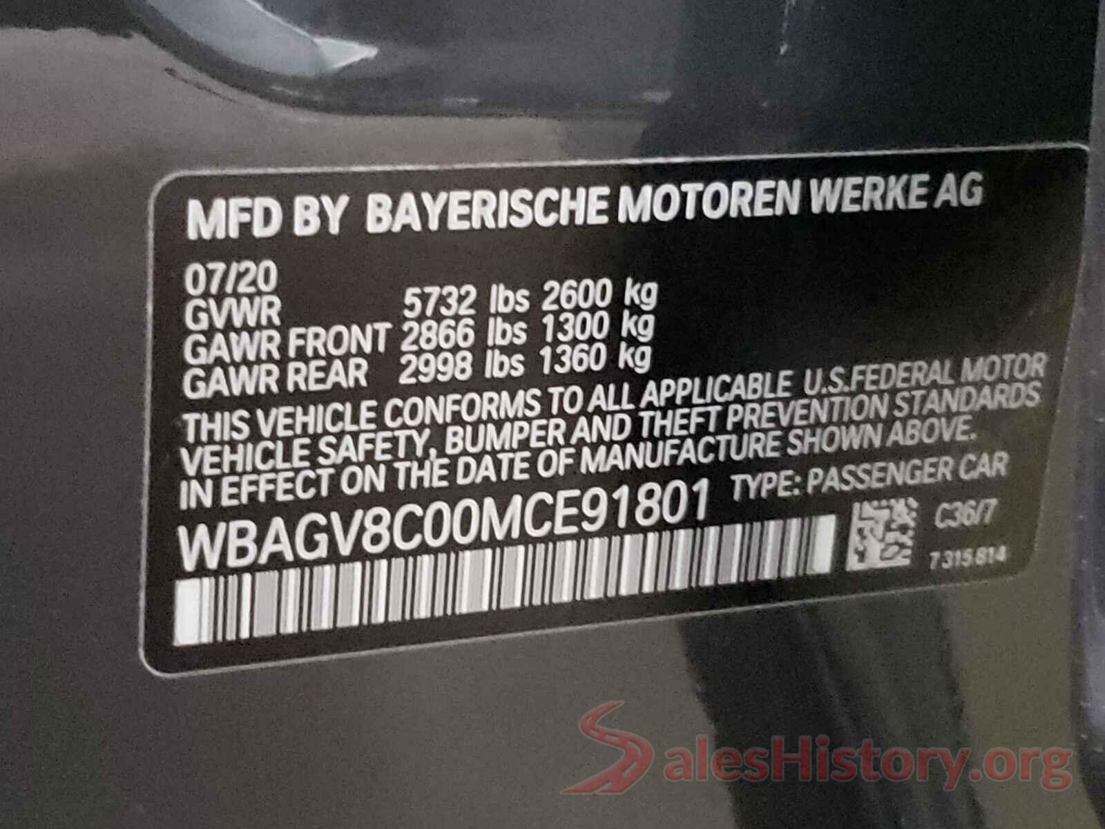 WBAGV8C00MCE91801 2021 BMW M8