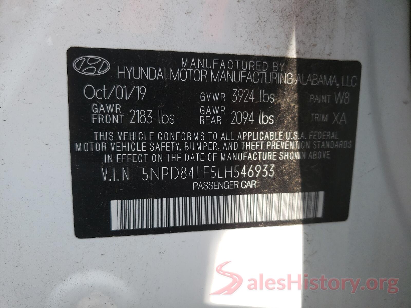 5NPD84LF5LH546933 2020 HYUNDAI ELANTRA