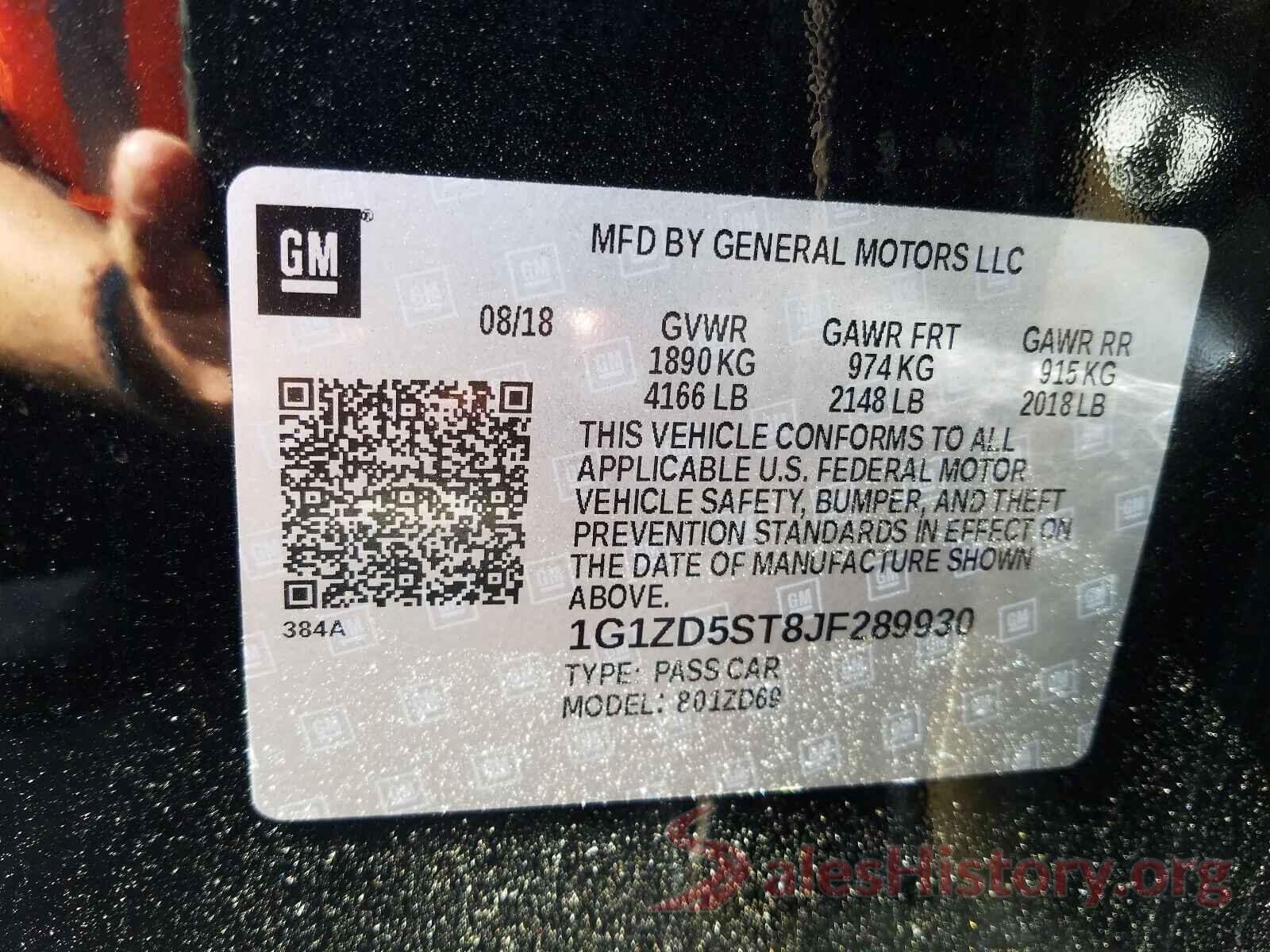 1G1ZD5ST8JF289930 2018 CHEVROLET MALIBU