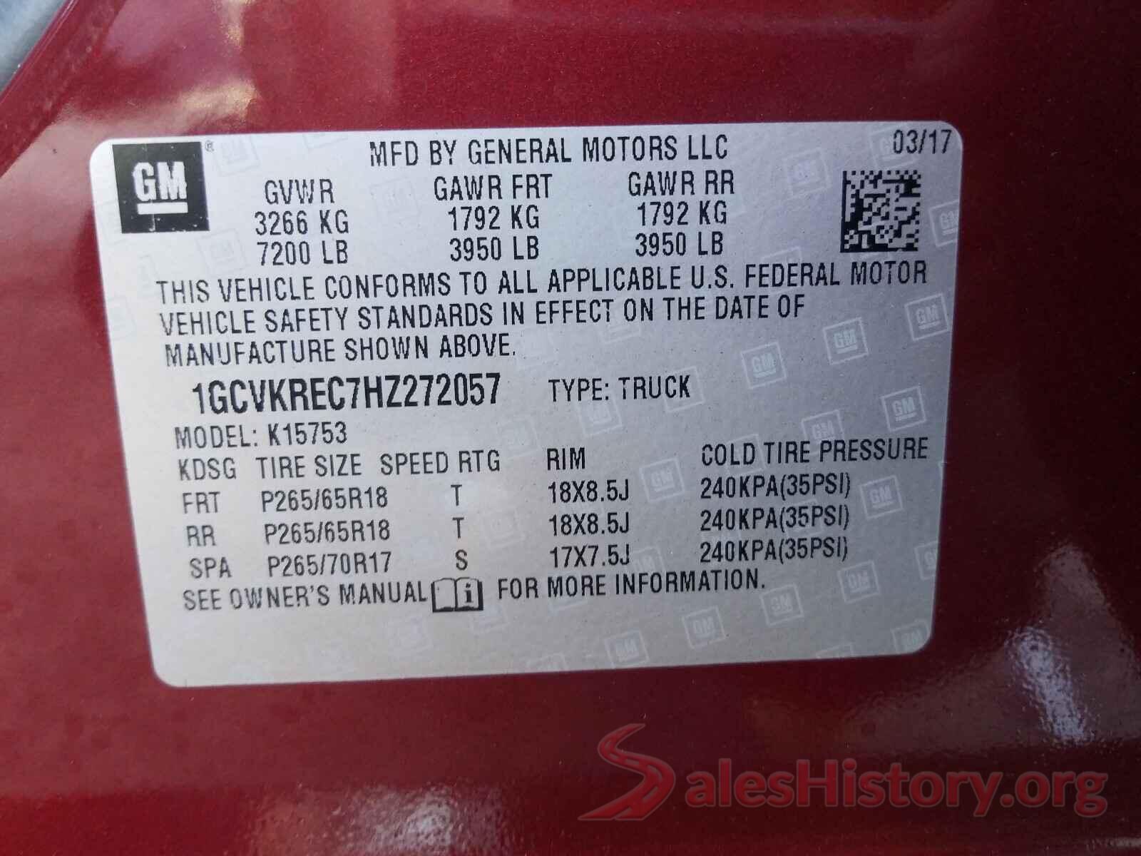 1GCVKREC7HZ272057 2017 CHEVROLET SILVERADO