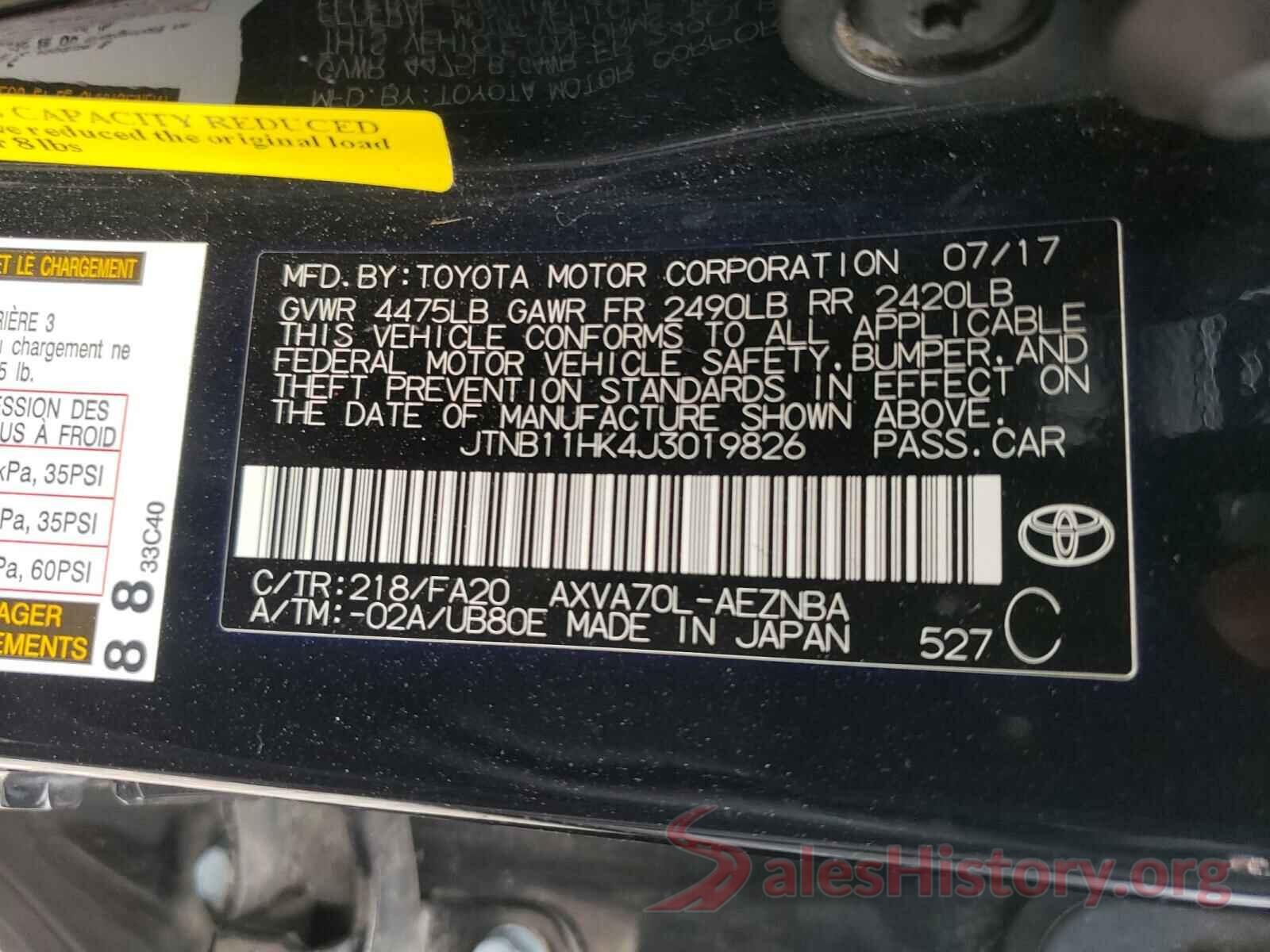 JTNB11HK4J3019826 2018 TOYOTA CAMRY