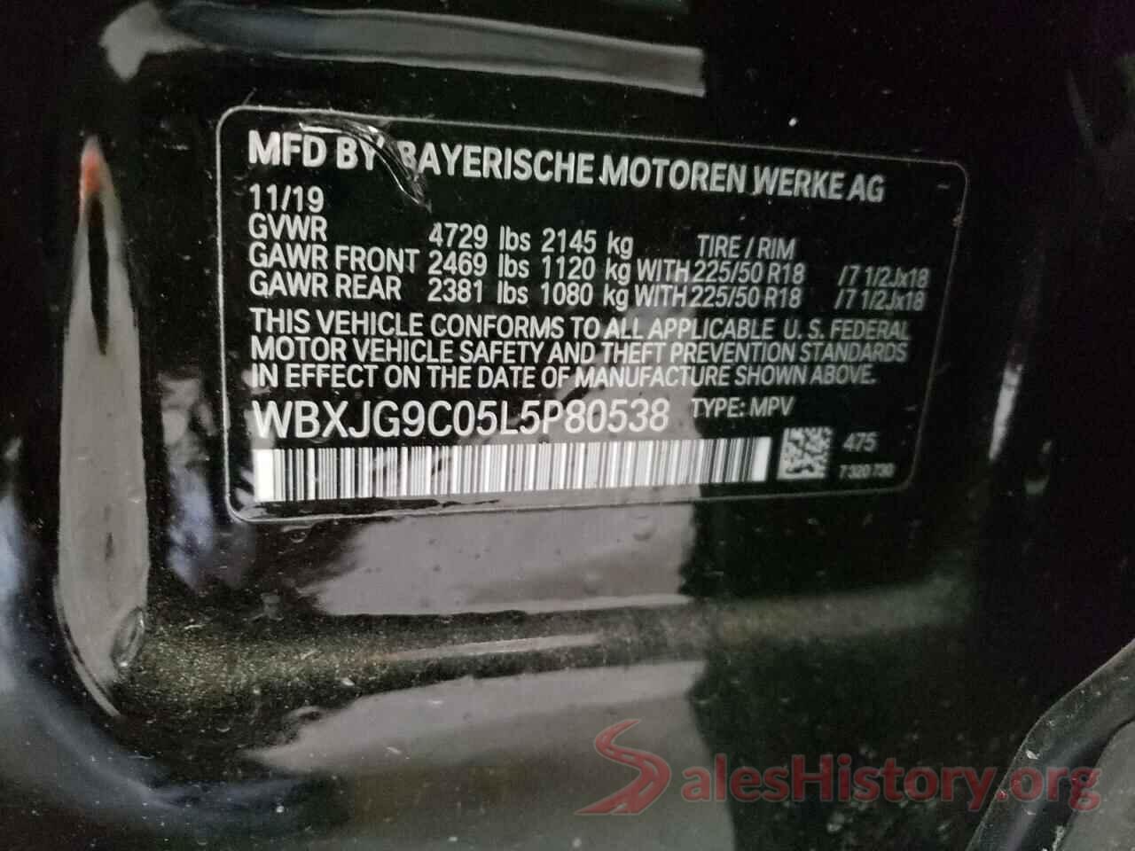 WBXJG9C05L5P80538 2020 BMW X1