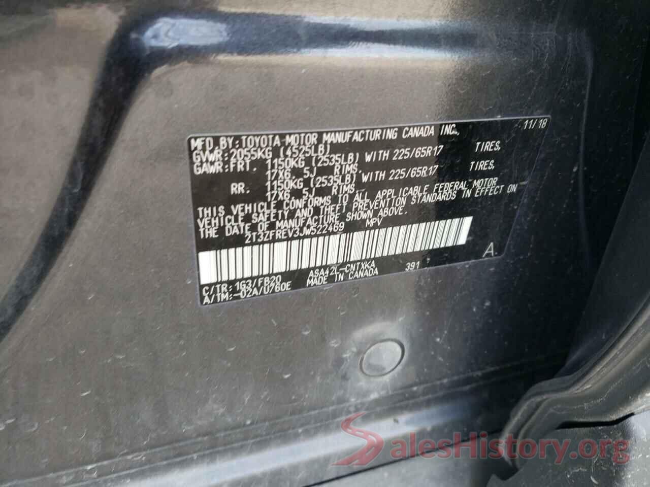 2T3ZFREV3JW522469 2018 TOYOTA RAV4