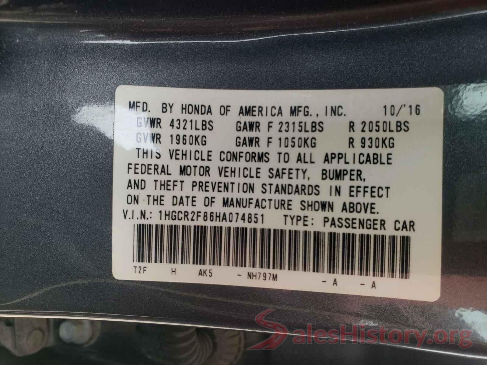 1HGCR2F86HA074851 2017 HONDA ACCORD