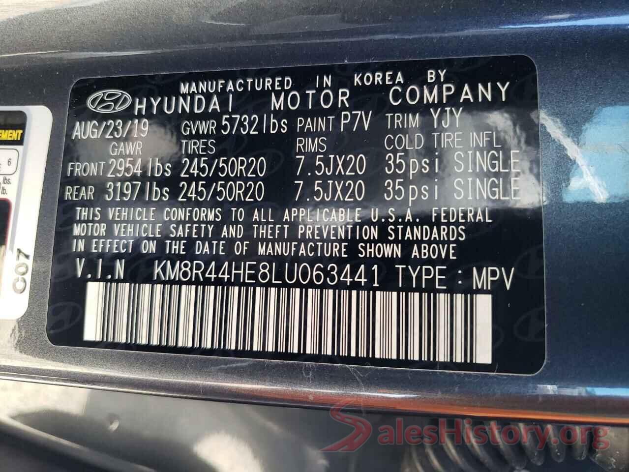 KM8R44HE8LU063441 2020 HYUNDAI PALISADE