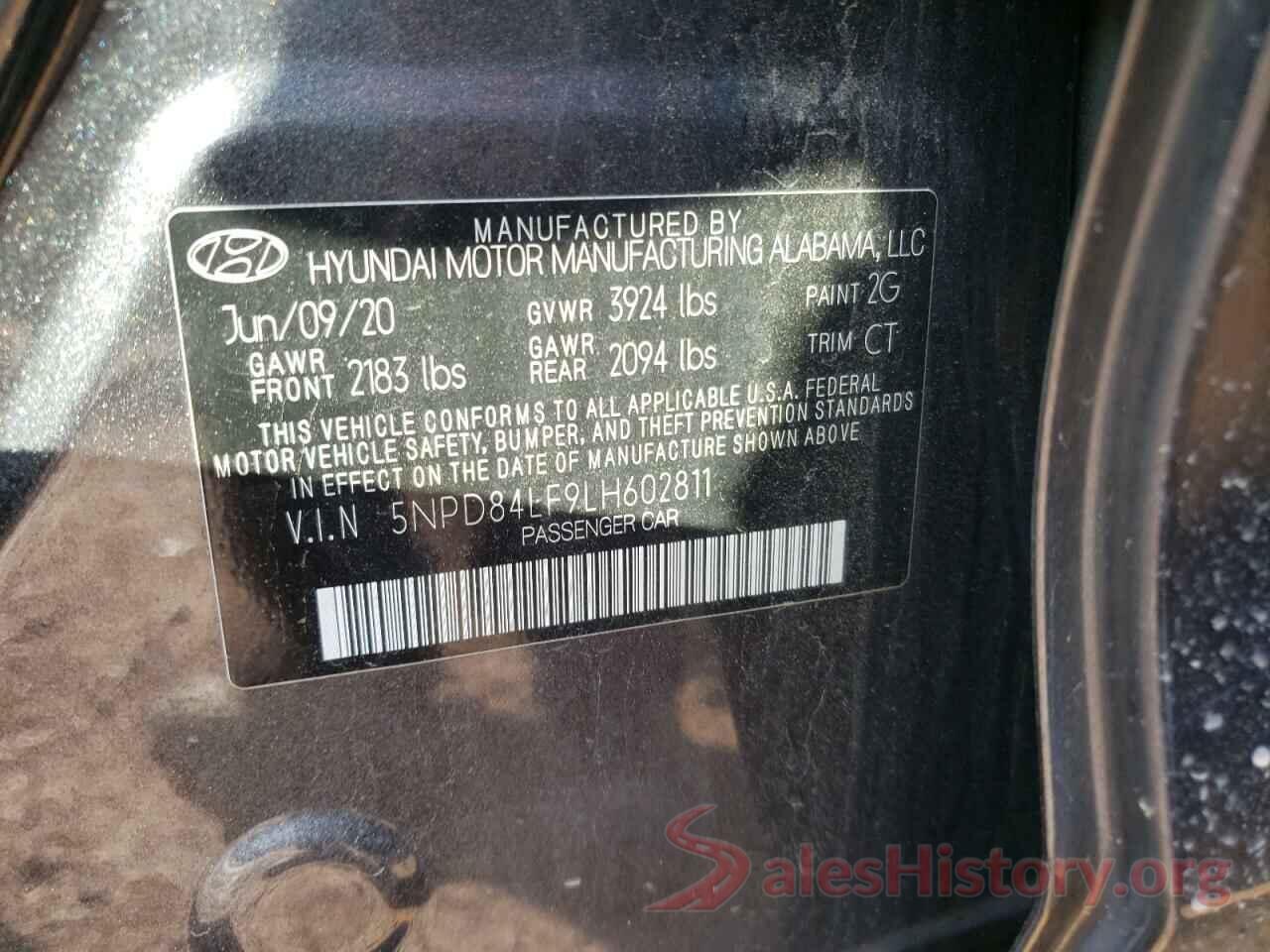 5NPD84LF9LH602811 2020 HYUNDAI ELANTRA