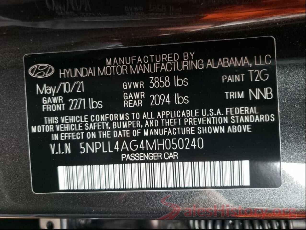 5NPLL4AG4MH050240 2021 HYUNDAI ELANTRA