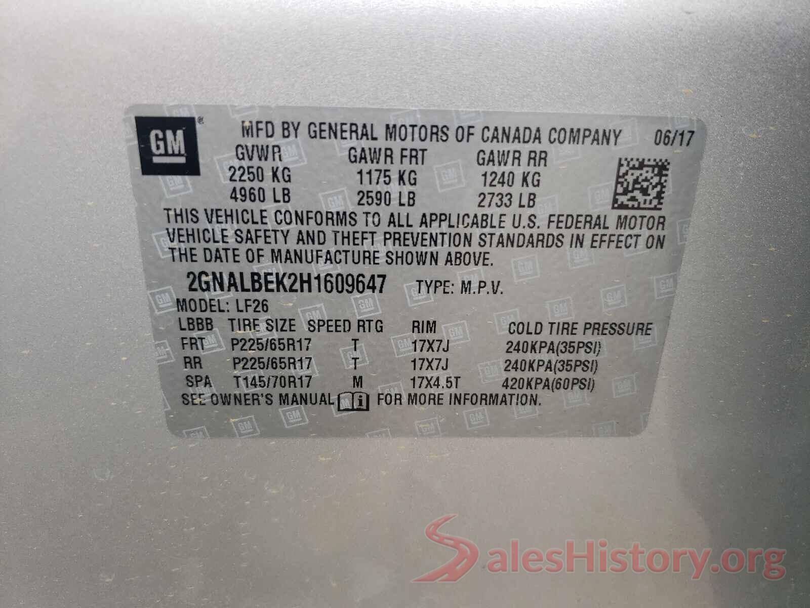 2GNALBEK2H1609647 2017 CHEVROLET EQUINOX