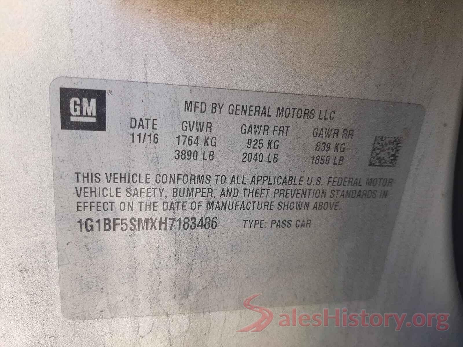 1G1BF5SMXH7183486 2017 CHEVROLET CRUZE