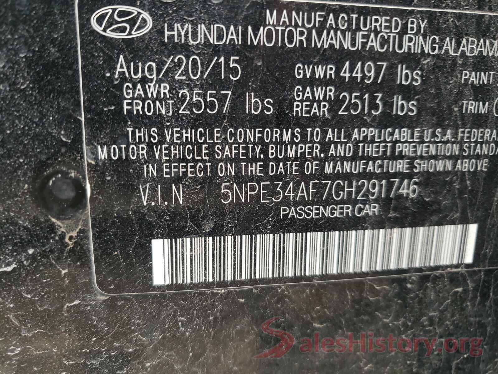 5NPE34AF7GH291746 2016 HYUNDAI SONATA