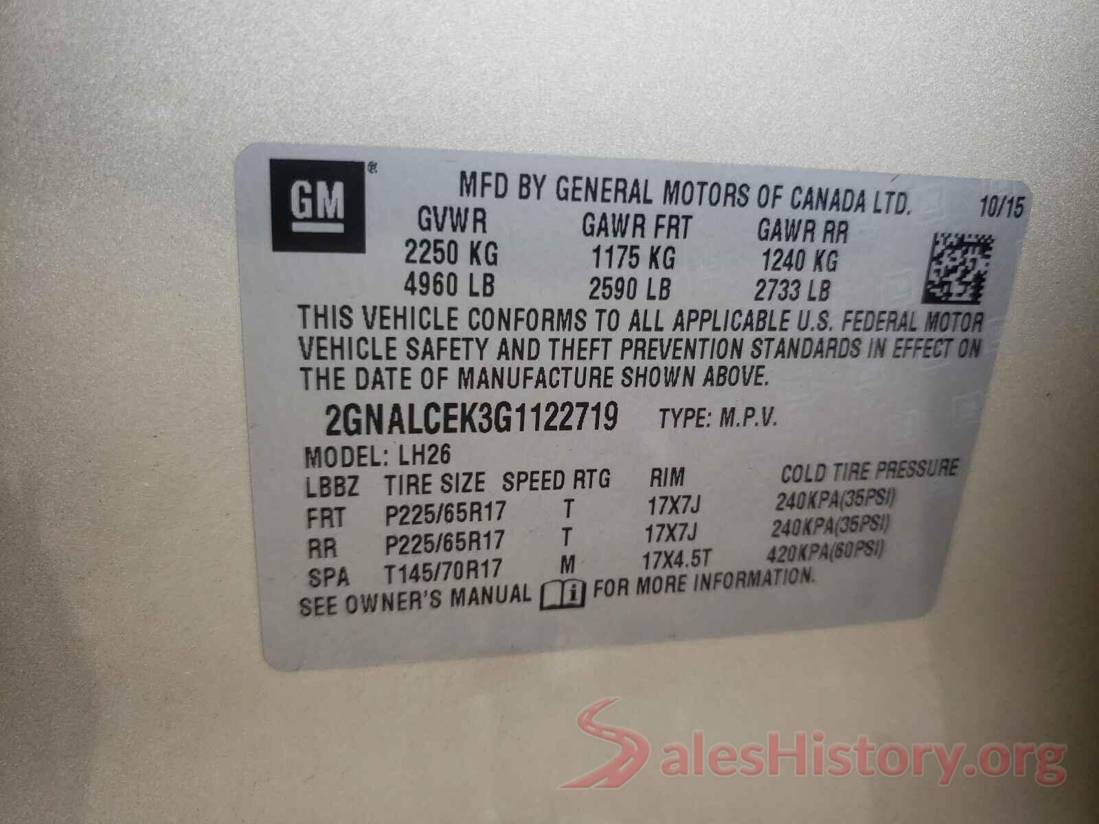 2GNALCEK3G1122719 2016 CHEVROLET EQUINOX