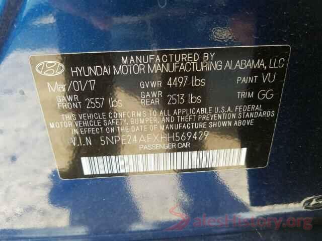 5NPE24AFXHH569429 2017 HYUNDAI SONATA