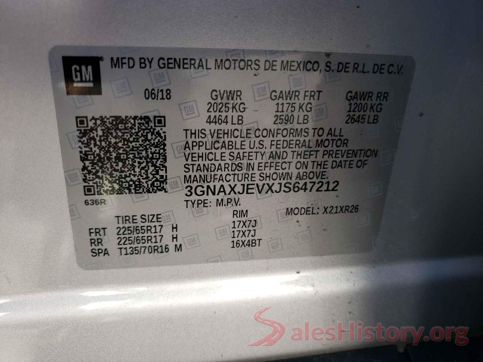 3GNAXJEVXJS647212 2018 CHEVROLET EQUINOX