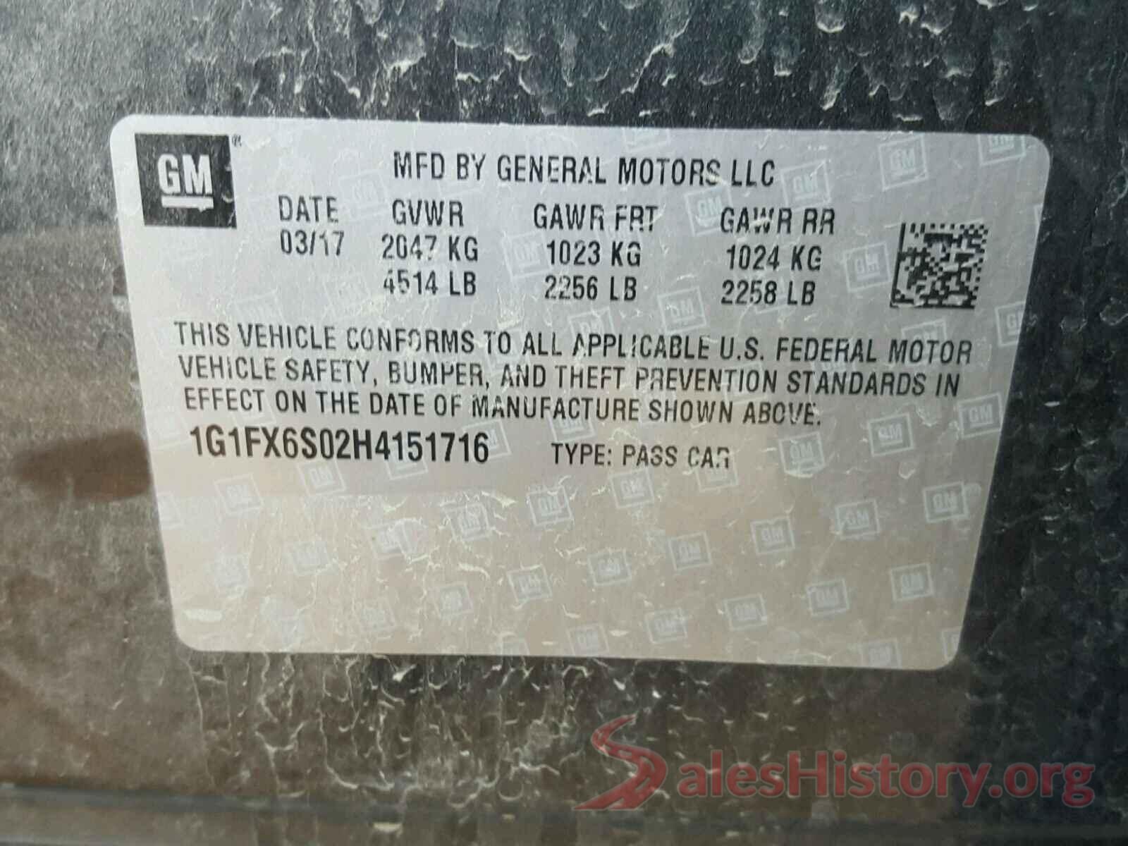 1G1FX6S02H4151716 2017 CHEVROLET BOLT