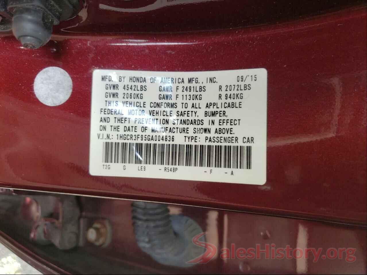 1HGCR3F95GA004836 2016 HONDA ACCORD